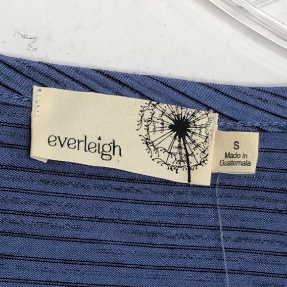 Everleigh Stripped Blue Cropped Tie Top S NWT - Picture 5 of 10